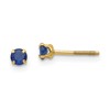 14k Madi K 3mm Round Sapphire Birthstone  Screwback Post Earrings