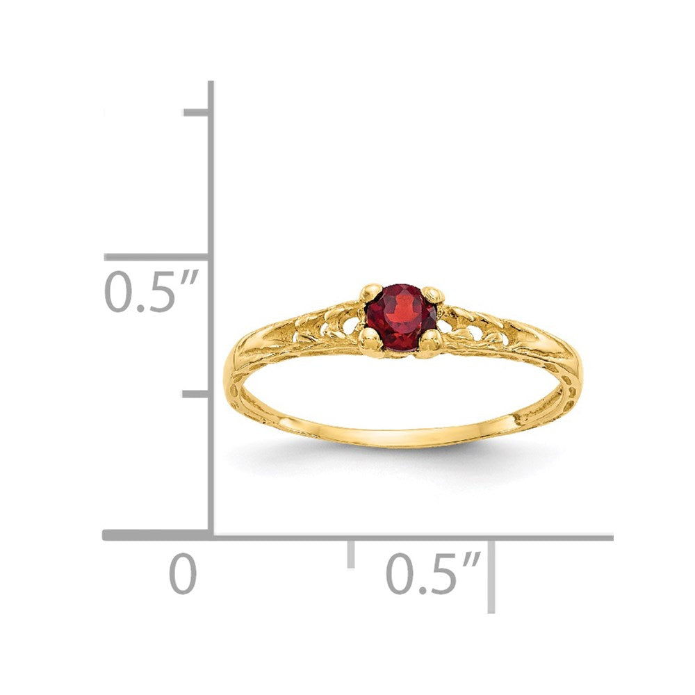 14k Madi K 3mm Garnet Birthstone Size 3 Baby / Childrens Ring