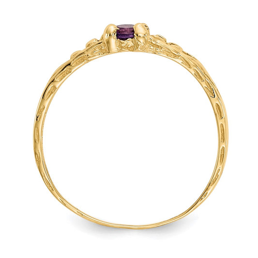 14k Madi K 3mm Amethyst Birthstone Size 3 Baby / Childrens Ring