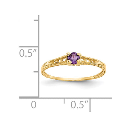 14k Madi K 3mm Amethyst Birthstone Size 3 Baby / Childrens Ring
