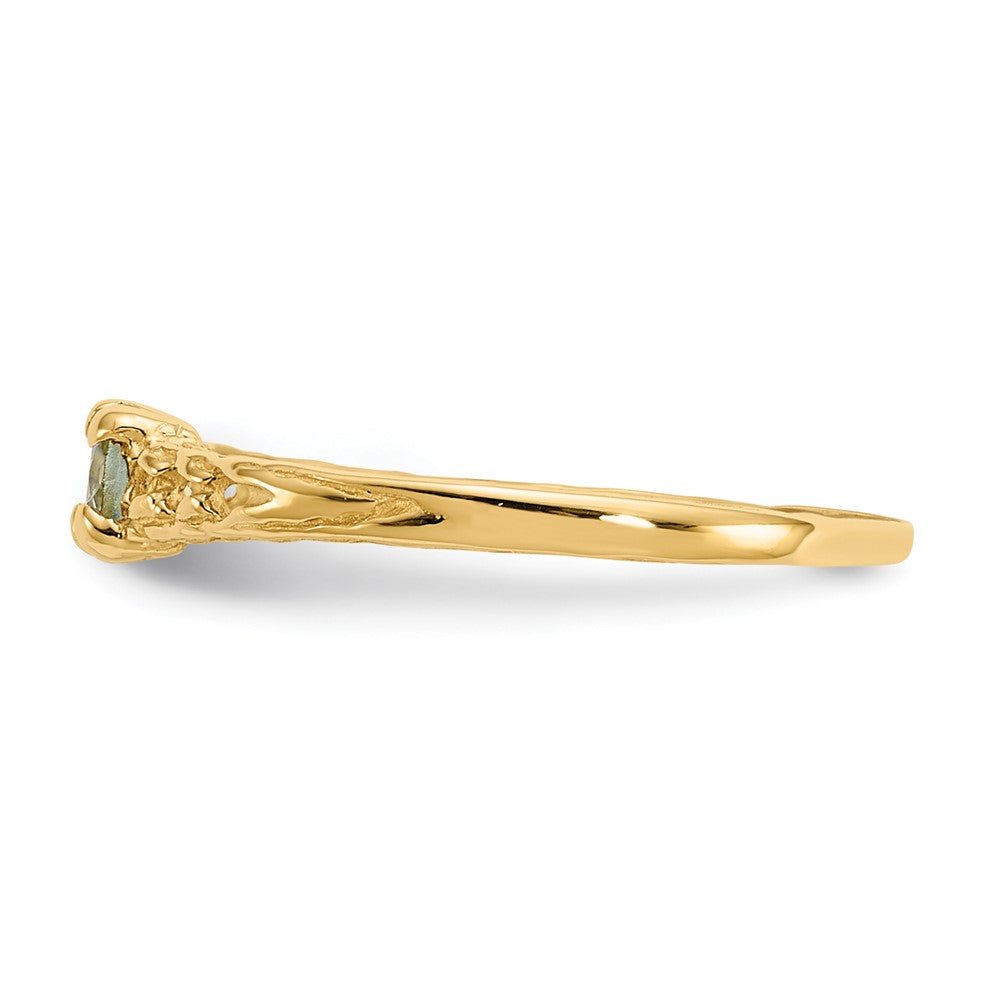 14k Madi K 3mm Aquamarine Birthstone Size 3 Baby / Childrens Ring