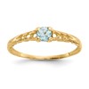 14k Madi K 3mm Aquamarine Birthstone Size 3 Baby / Childrens Ring