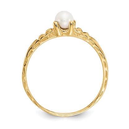 14k Madi K 3mm FW Cultured Pearl Birthstone Size 3 Baby / Childrens Ring