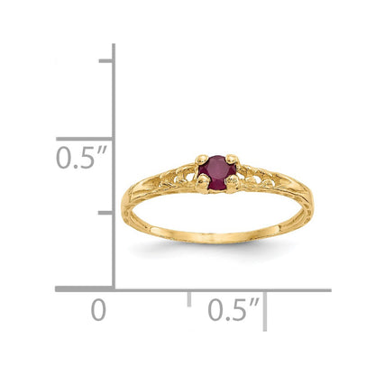 14k Madi K 3mm Ruby Birthstone Size 3 Baby / Childrens Ring