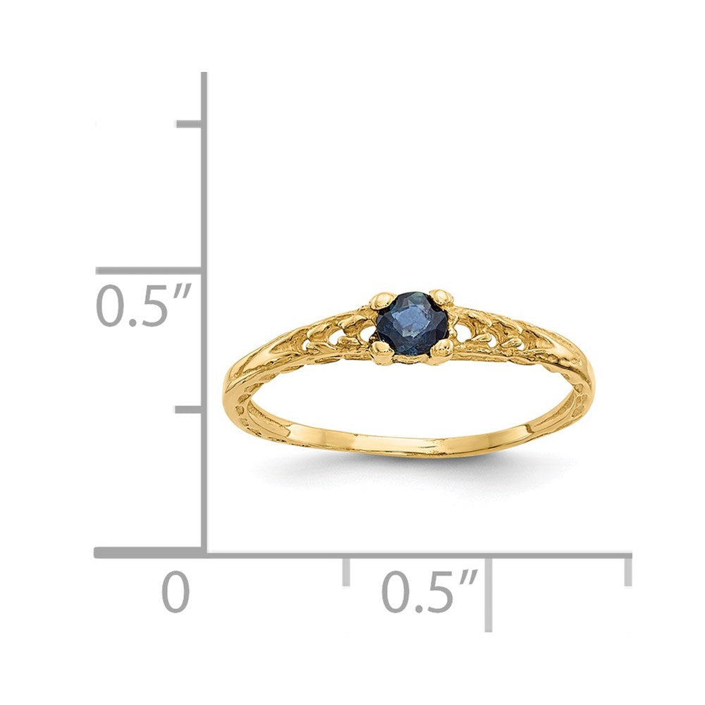 14k Madi K 3mm Sapphire Birthstone Size 3 Baby / Childrens Ring