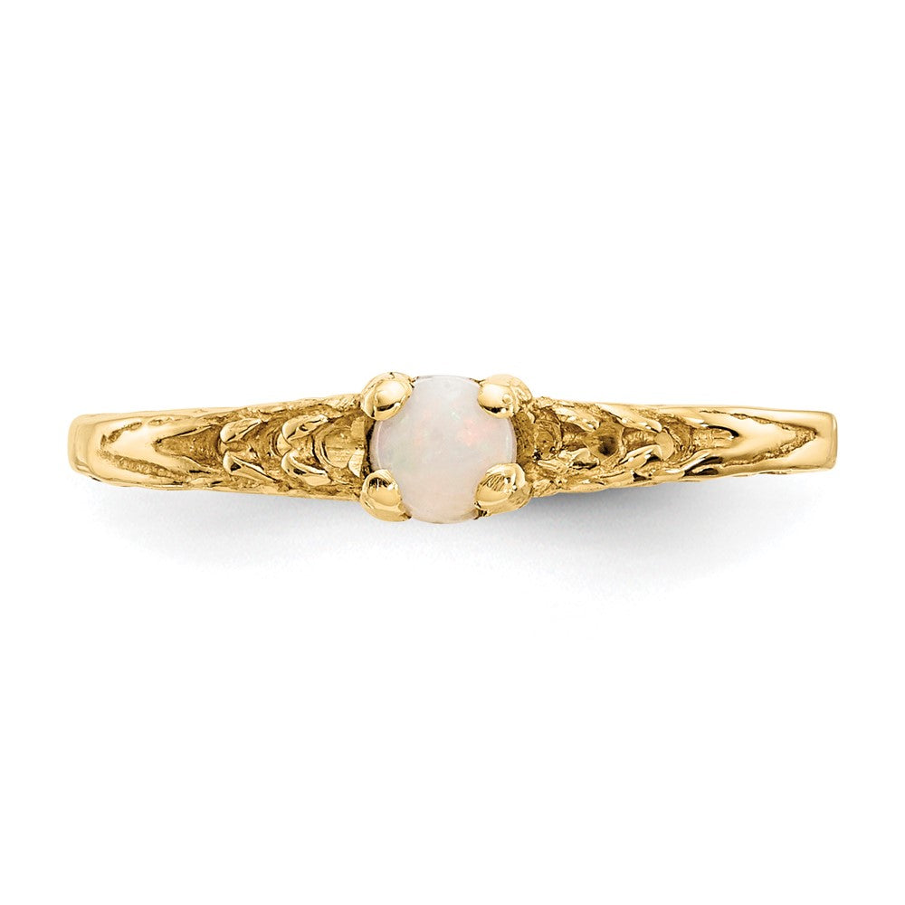 14k Madi K 3mm Opal Birthstone Size 3 Baby / Childrens Ring
