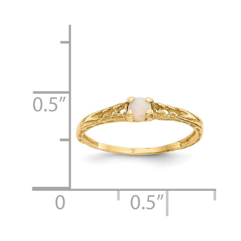 14k Madi K 3mm Opal Birthstone Size 3 Baby / Childrens Ring