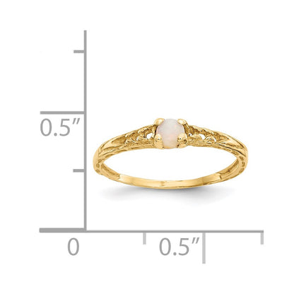 14k Madi K 3mm Opal Birthstone Size 3 Baby / Childrens Ring