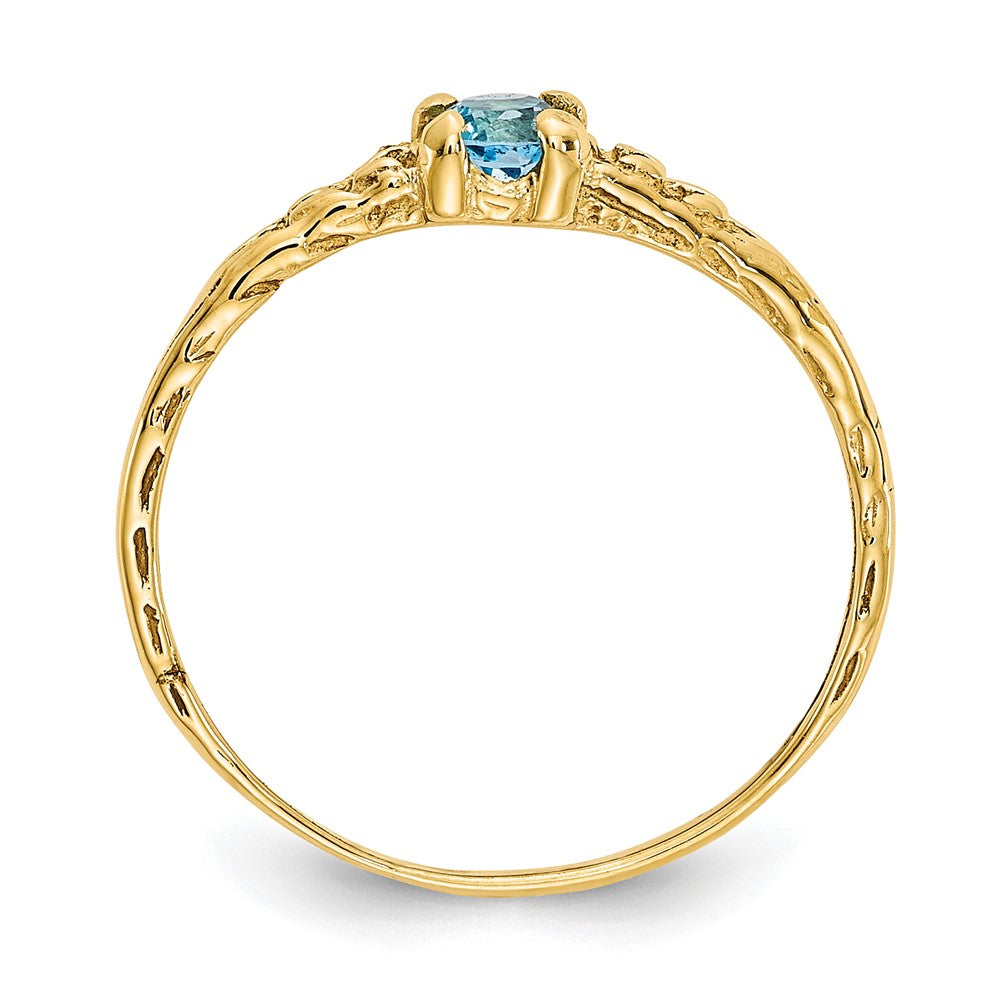 14k Madi K 3mm Blue Topaz Birthstone Size 3 Baby / Childrens Ring
