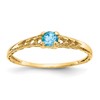14k Madi K 3mm Blue Topaz Birthstone Size 3 Baby / Childrens Ring