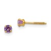 14k Madi K 3mm Round Imitation Amethyst February Birthstone Screwback Post Earrings