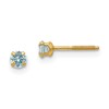 14k Madi K 3mm Round Imitation Aquamarine March Birthstone Screwback Post Earrings
