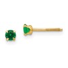 14k Madi K 3mm Round Imitation Emerald May Birthstone Screwback Post Earrings