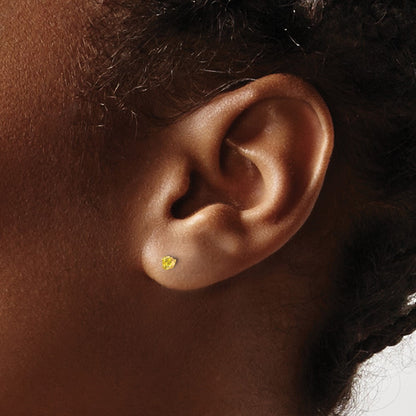 14k Madi K 3mm Round Imitation Citrine November Birthstone Screwback Post Earrings