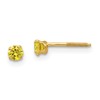 14k Madi K 3mm Round Imitation Citrine November Birthstone Screwback Post Earrings