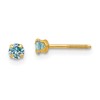 14k Madi K 3mm Round Imitation Blue Zircon December Birthstone Screwback Post Earrings
