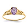 14k Madi K 6x4mm Oval Synthetic Amethyst Birthstone Size 5 Ring
