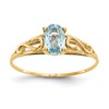 14k Madi K 6x4mm Oval Synthetic Aquamarine Birthstone Size 5 Ring
