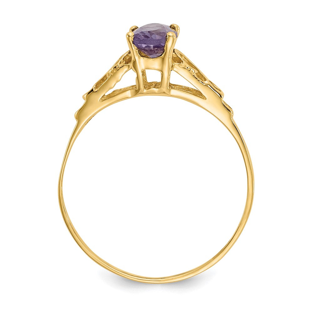 14k Madi K 6x4mm Oval Synthetic Alexandrite Birthstone Size 5 Ring