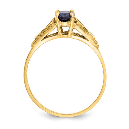 14k Madi K 6x4mm Oval Synthetic Sapphire Spinel Birthstone Size 5 Ring