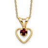 14k Madi K 3mm Garnet Heart Birthstone 15 inch Necklace