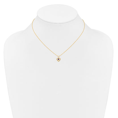 14k Madi K 3mm Amethyst Heart Birthstone 15 inch Necklace