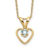 14k Madi K 3mm Aquamarine Heart Birthstone 15 inch Necklace