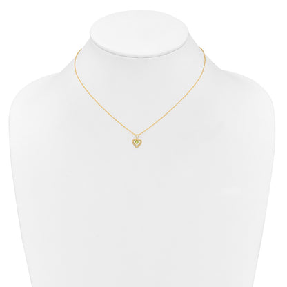 14k Madi K 3mm Peridot Heart Birthstone 15 inch Necklace