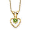 14k Madi K 3mm Peridot Heart Birthstone 15 inch Necklace