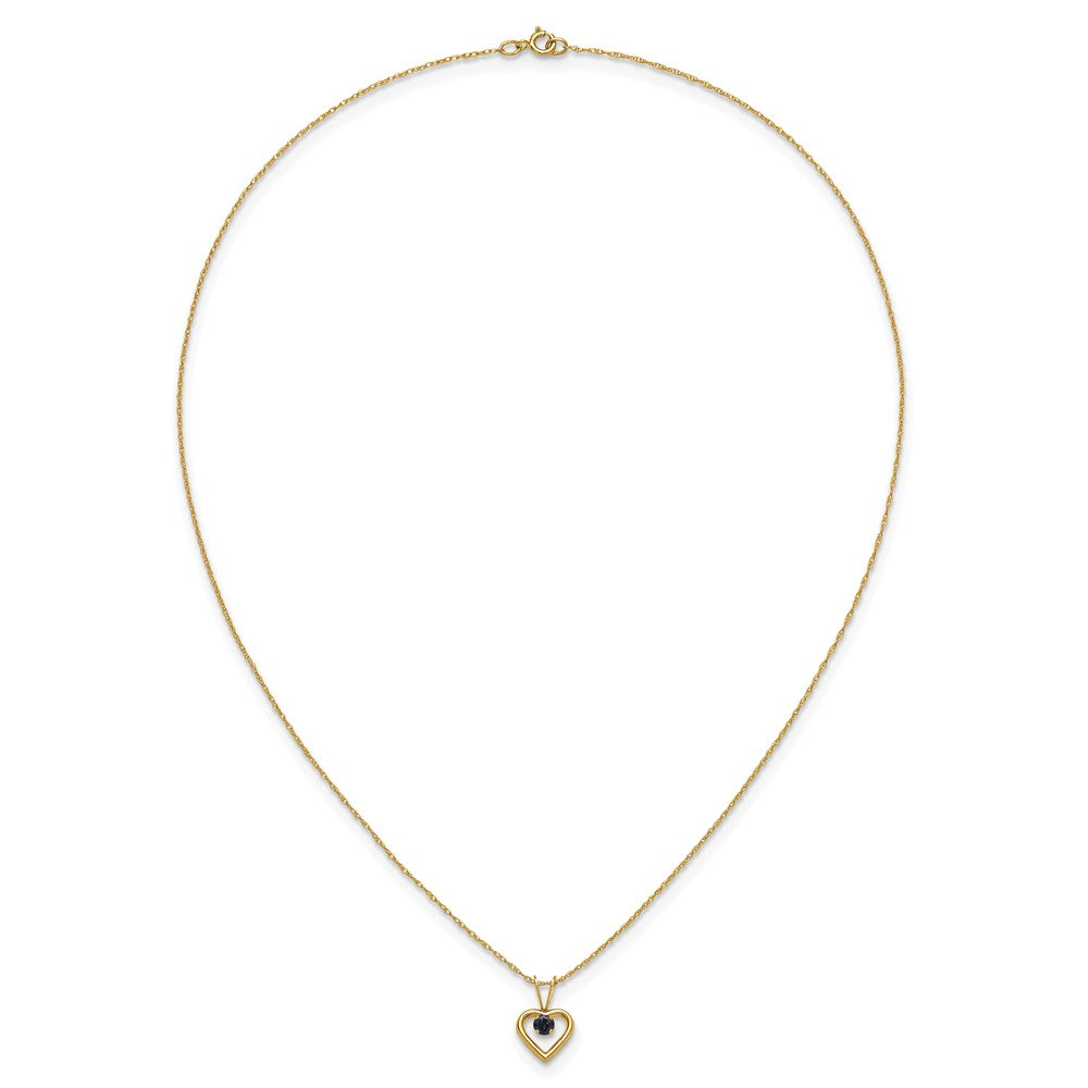 14k Madi K 3mm Sapphire Heart Birthstone 15 inch Necklace