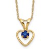 14k Madi K 3mm Sapphire Heart Birthstone 15 inch Necklace