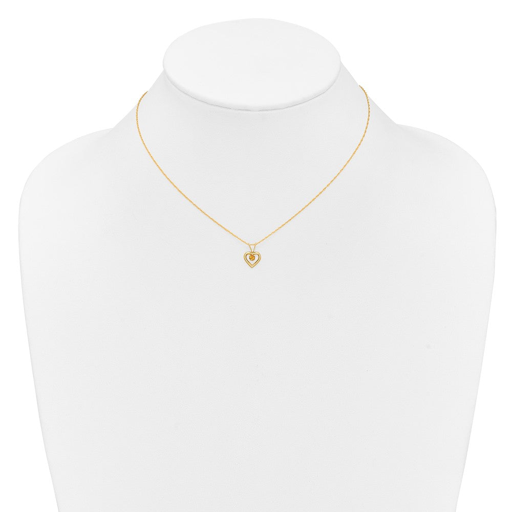 14k Madi K 3mm Citrine Heart Birthstone 15 inch Necklace