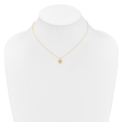 14k Madi K 3mm Citrine Heart Birthstone 15 inch Necklace