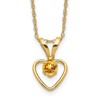 14k Madi K 3mm Citrine Heart Birthstone 15 inch Necklace