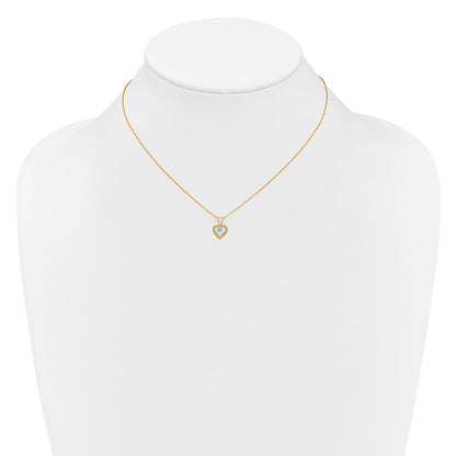 14k Madi K 3mm Blue Zircon Heart Birthstone 15 inch Necklace