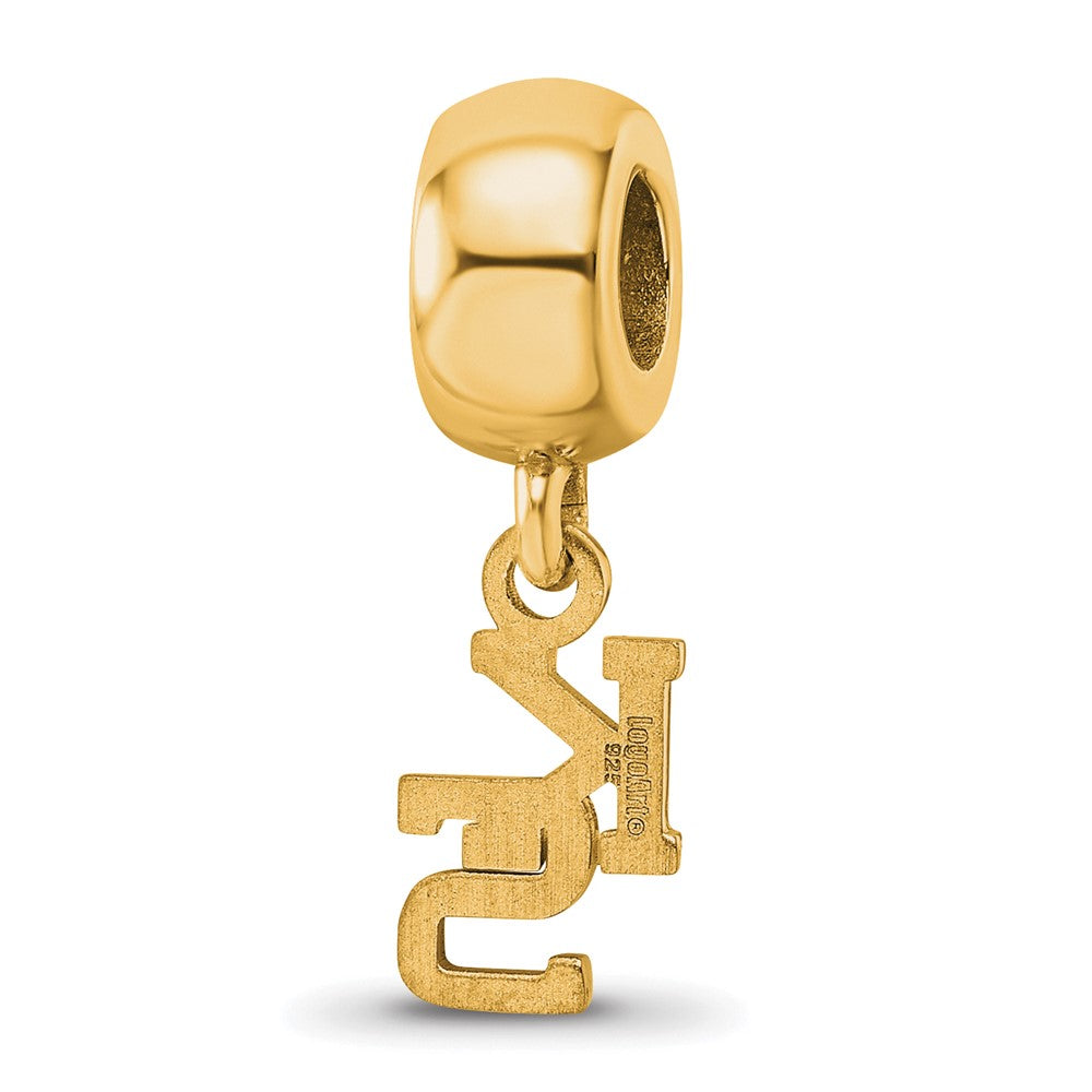 Sterling Silver Gold-plated LogoArt Kansas State University K-S Extra Small Dangle Bead Charm