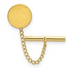 Kelly Waters Gold-plated Satin Round Engravable Tie Tac with Safety Chain
