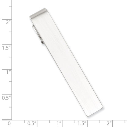 Kelly Waters Rhodium-plated Satin Engravable Tie Bar