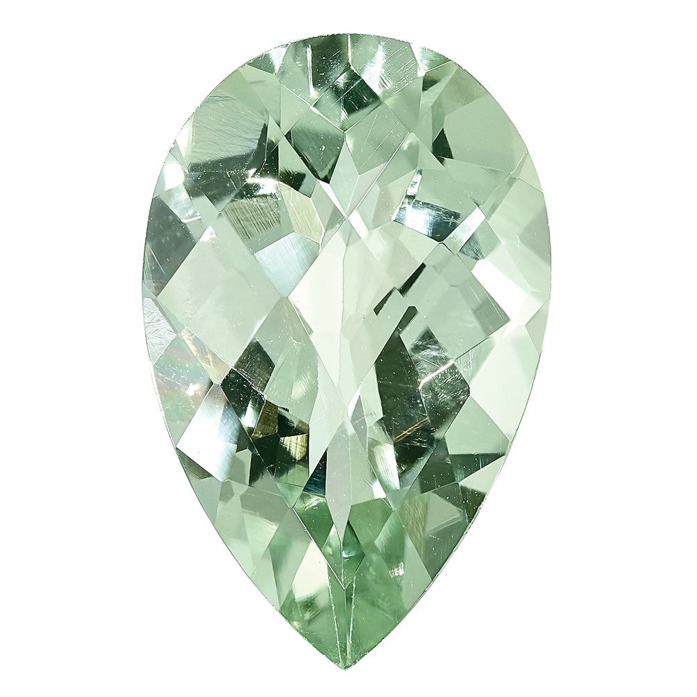 Green Quartz AA Quality 10x7mm Pear Checkerboard