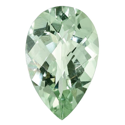 10x7mm Pear Checkerboard Green Quartz AA Quality