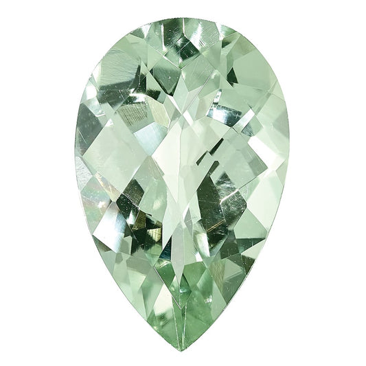 Green Quartz AA Quality 10x7mm Pear Checkerboard