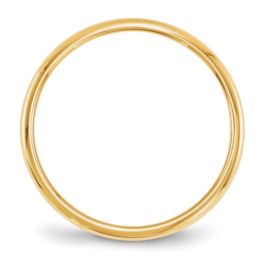 14k Yellow Gold 2mm Half-Round Wedding Band Size 4.5