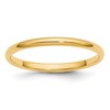 14k Yellow Gold 2mm Half Round Wedding Band Size 14
