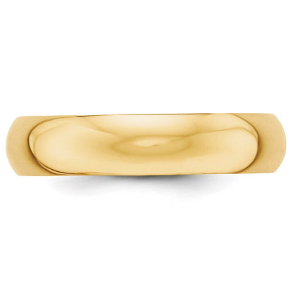 14k Yellow Gold 5mm Half-Round Wedding Band Size 11