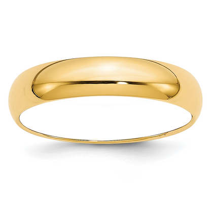 14k Yellow Gold 5mm Half-Round Wedding Band Size 10