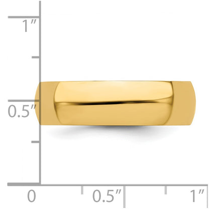 Sterling Silver/Gold-Plated 6mm Half-Round Size 10 Band