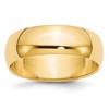 14k Yellow Gold 7mm Half-Round Wedding Band Size 6