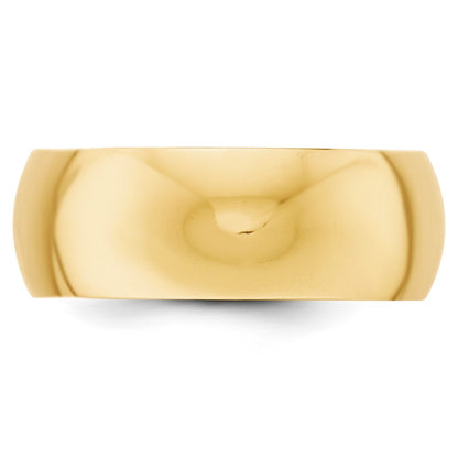 14k Yellow Gold 8mm Half-Round Wedding Band Size 5.5