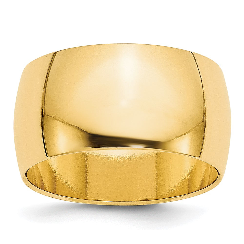 14k Yellow Gold 10mm Half-Round Wedding Band Size 9