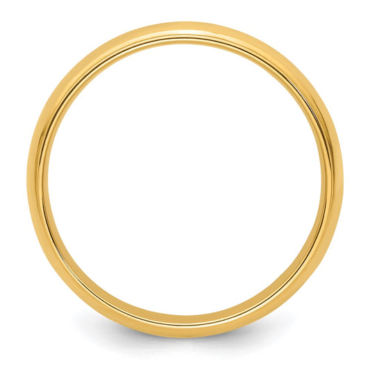 14k Yellow Gold 5mm Half Round with Edge Wedding Band Size 13.5